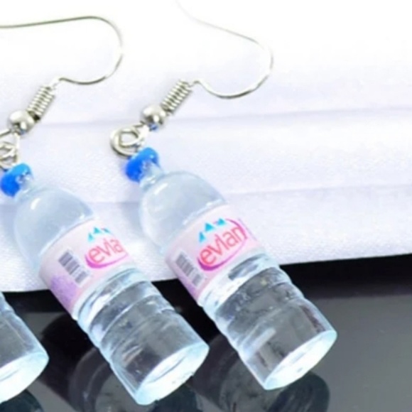 Mineral Water Bottle Dangle Earrings - Picture 3 of 4